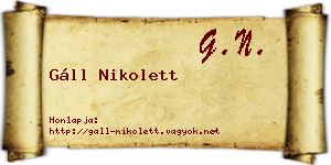 Gáll Nikolett névjegykártya