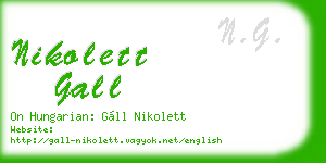 nikolett gall business card