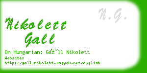 nikolett gall business card